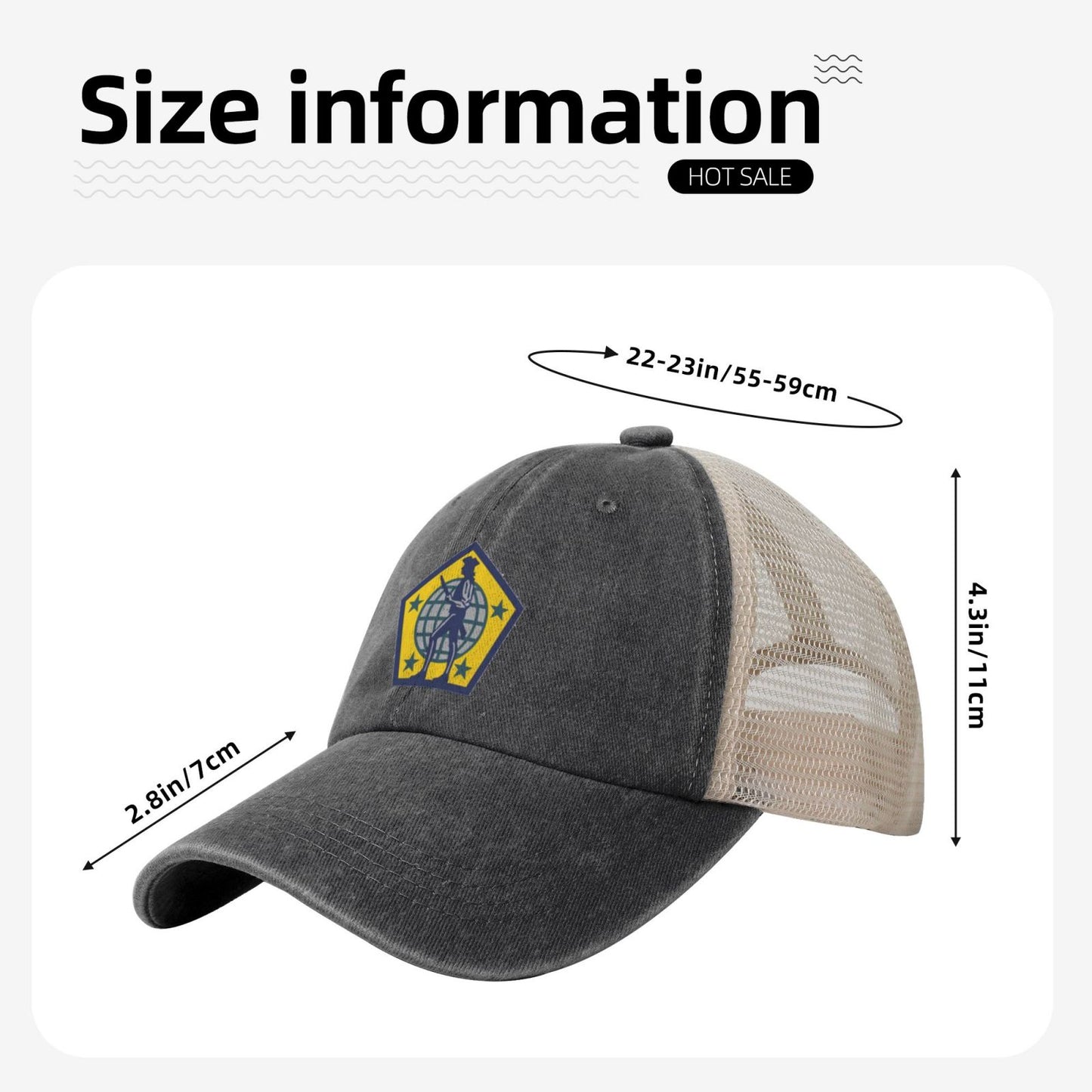 US Army HRC SSI Printed unisex baseball cap adjustable grid baseball cap veteran gift