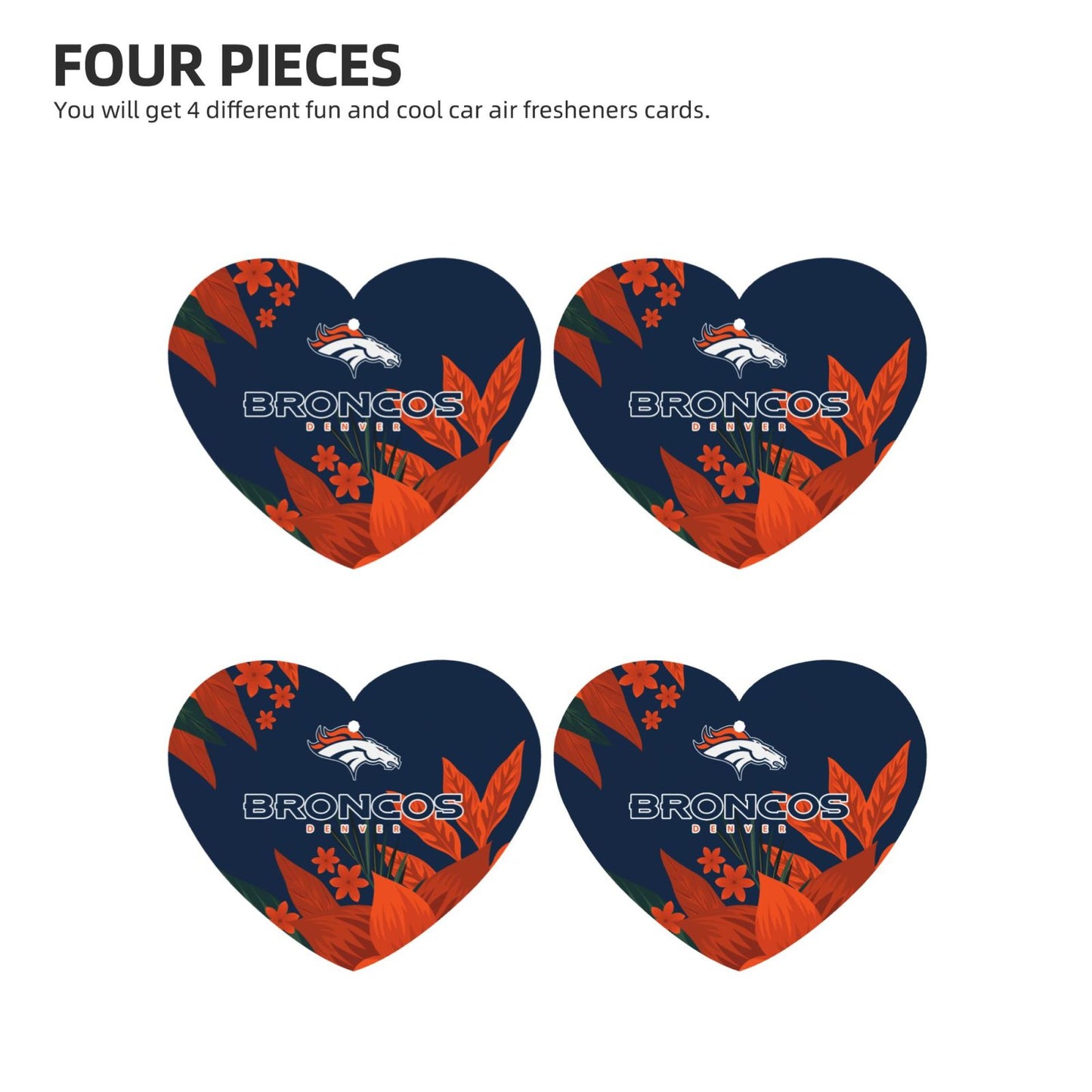 4pcs- Denver Broncos car aromatherapy tablets Car Air Fresheners Cards Set