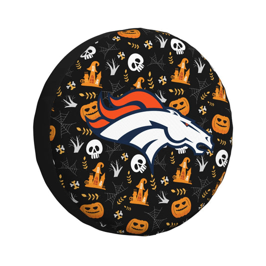 Denver Broncos Print Pumpkin Castle Small Printed Car Tire Cover Tire Dust Cover