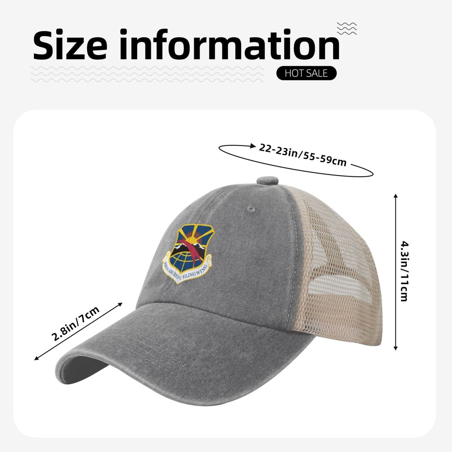 USAF-939th Air Refueling Wing Printed unisex baseball cap adjustable grid baseball cap veteran gift