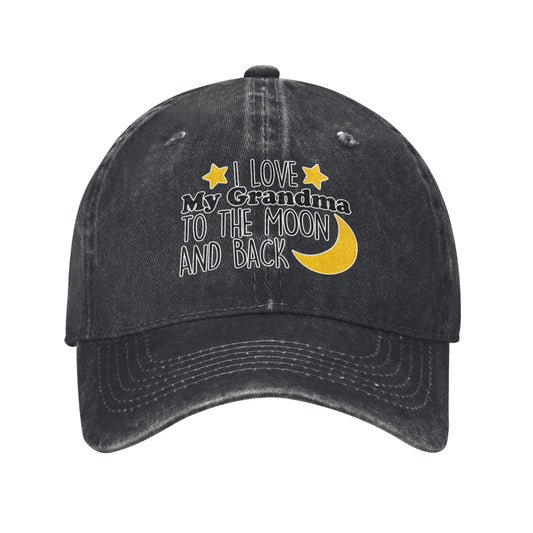 Love My Grandma TO THE MOON AND BACK Printed unisex baseball cap adjustable cap outdoor sun hats trucker hat