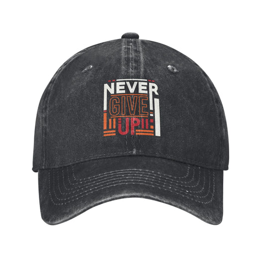 NEVER GIVE UP Printed unisex baseball cap adjustable cap outdoor sun hats trucker hat