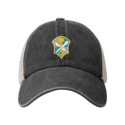 INSCOM Printed unisex baseball cap adjustable grid baseball cap veteran gift