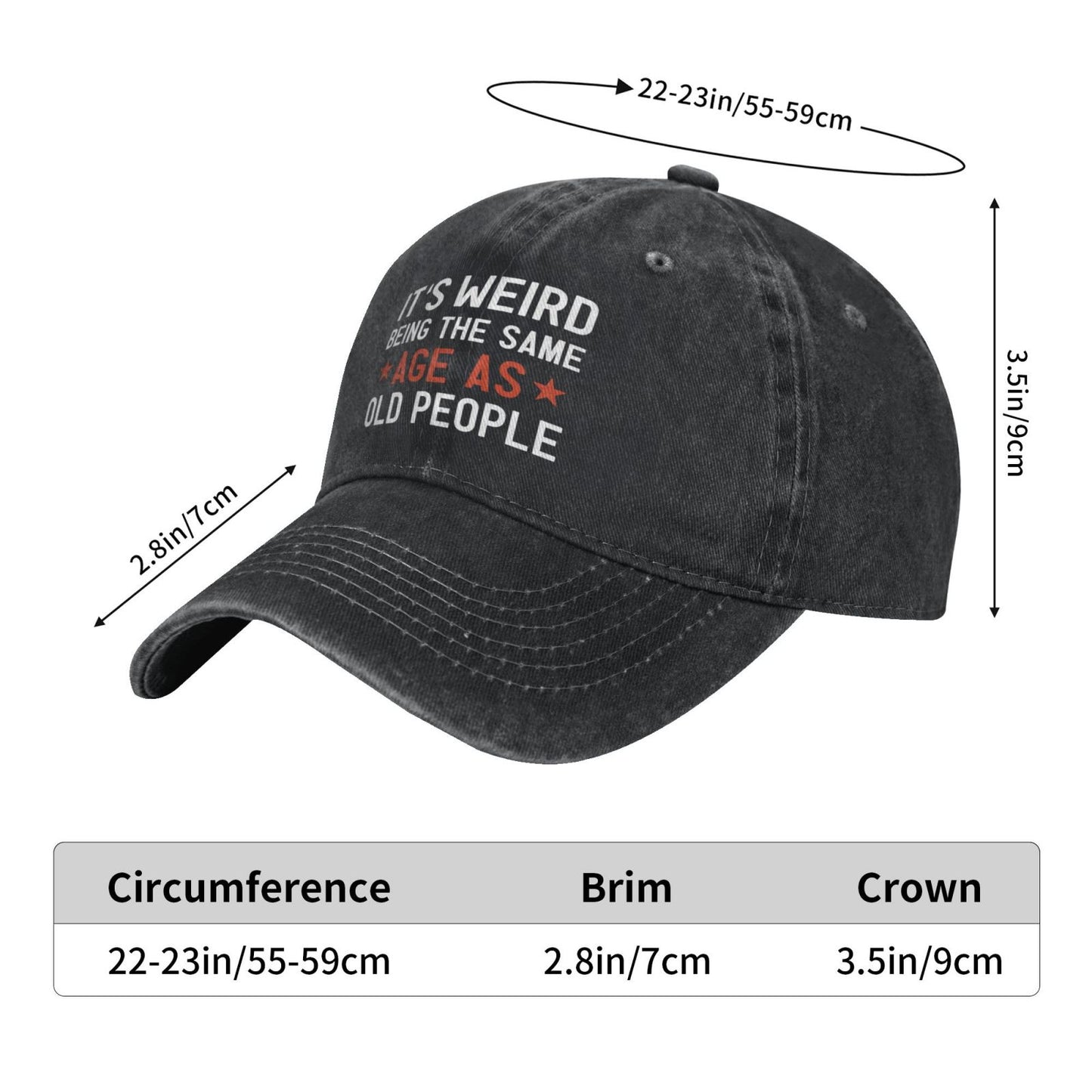 IT'S WEIRD BEING THE SAMEAGE Printed unisex baseball cap adjustable cap outdoor sun hats trucker hat