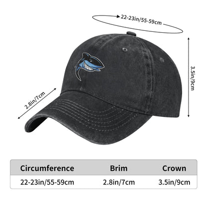 Evil Blue And Black Cartoon Shark Printed unisex baseball cap adjustable cap outdoor sun hats trucker hat