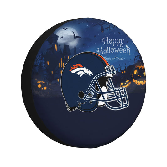 Denver Broncos printed car tire cover Happy Halloween printed tire dust cover