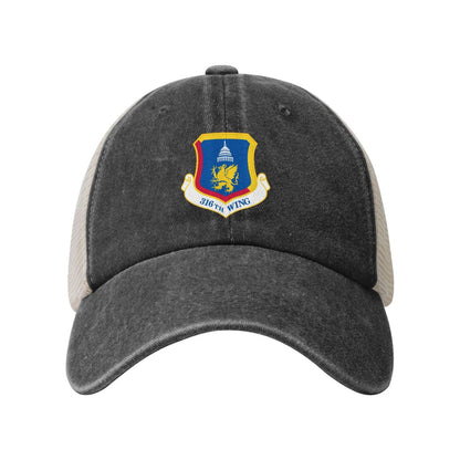 316th Wing Printed unisex baseball cap adjustable grid baseball cap veteran gift