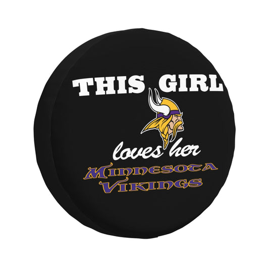 Minnesota Vikings Printing wheel dust cover black background car tire cover