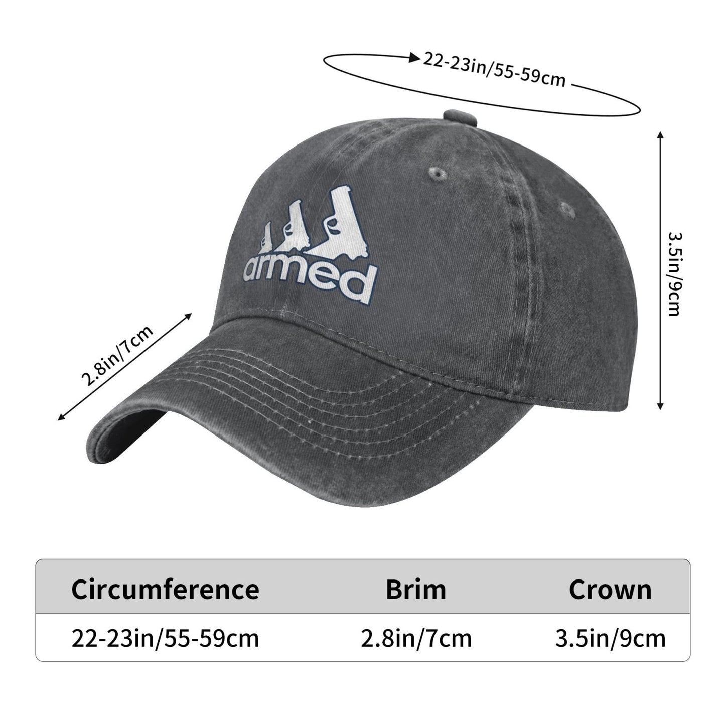 Armed Pistol Printed unisex baseball cap adjustable cap outdoor sun hats trucker hat