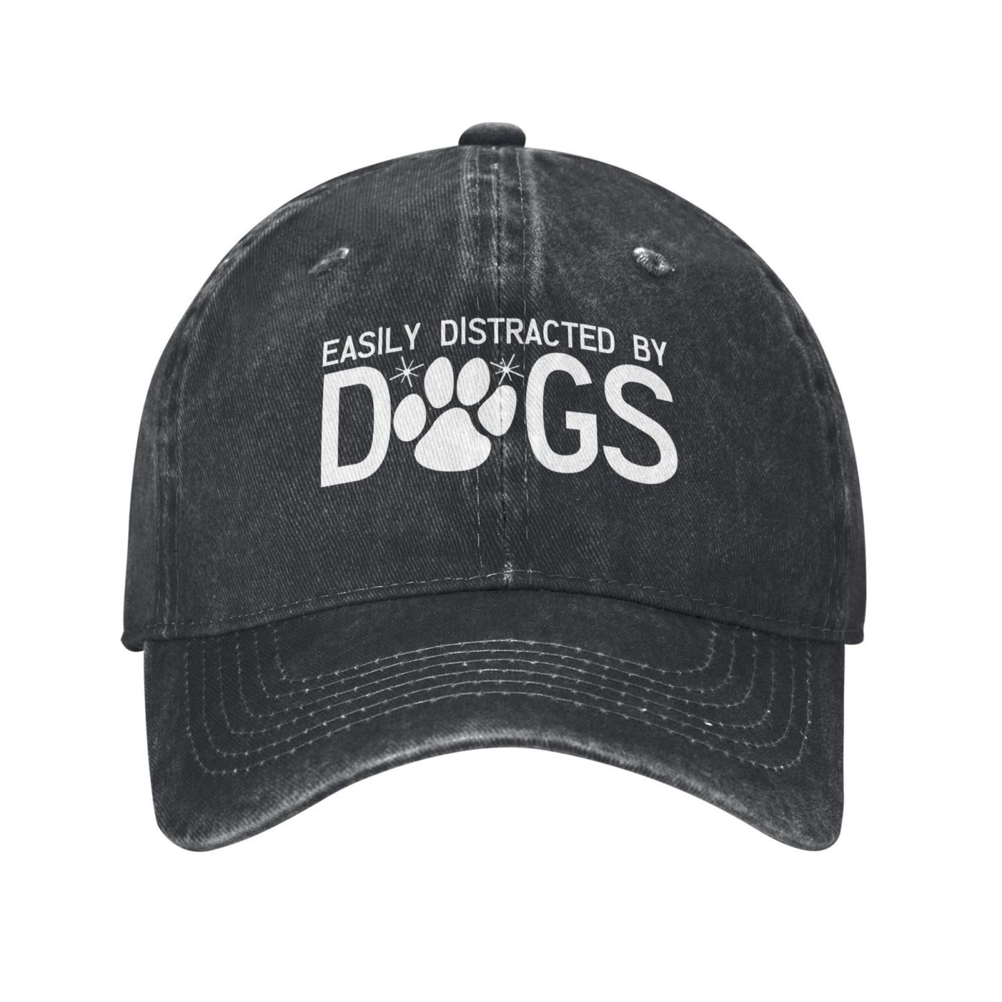 EASILY DISTRACTED BY DOGS Printed unisex baseball cap adjustable cap outdoor sun hats trucker hat