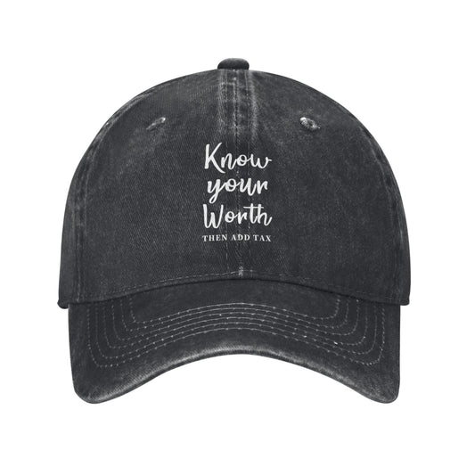 Know Your Worth Printed unisex baseball cap adjustable cap outdoor hats trucker gift hat