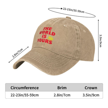 The World Ls Yours Printed unisex baseball cap adjustable cap outdoor sun hats trucker hat