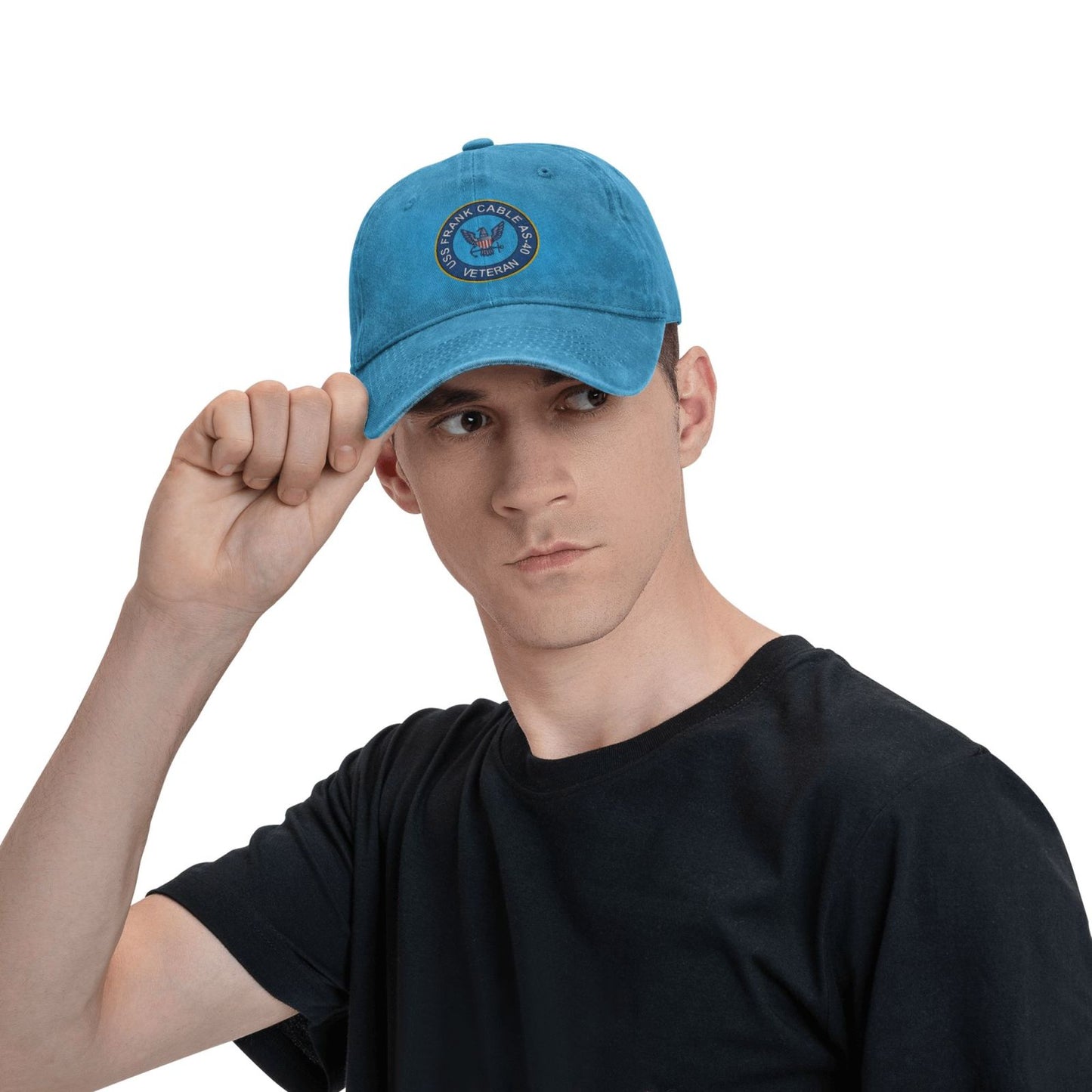 USS FRANK CABLE AS-40 VETERAN Printed unisex baseball cap adjustable cap outdoor sunshade trucker hat