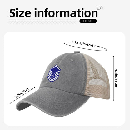E7a USAF MSGT Printed unisex baseball cap adjustable grid baseball cap veteran gift