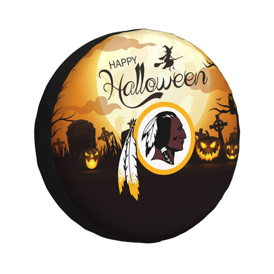 Washington Commanders Print Halloween background printed tire dust cover car tire cover