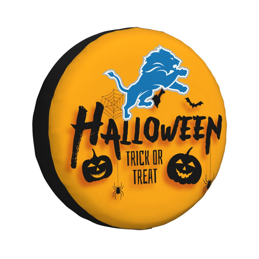 Detroit Lions print wheel dust cover Halloween pumpkin lantern printed car tire cover