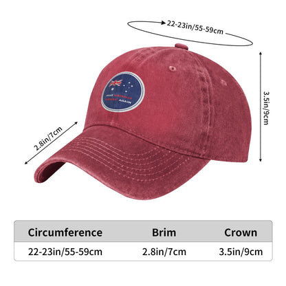 MAGA Make Australia Great Again Sticker Printed unisex baseball cap adjustable cap outdoor sun hats trucker hat