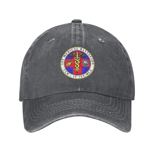 1st Medical Battalion (FtO) Printed unisex baseball cap adjustable cap veteran gift