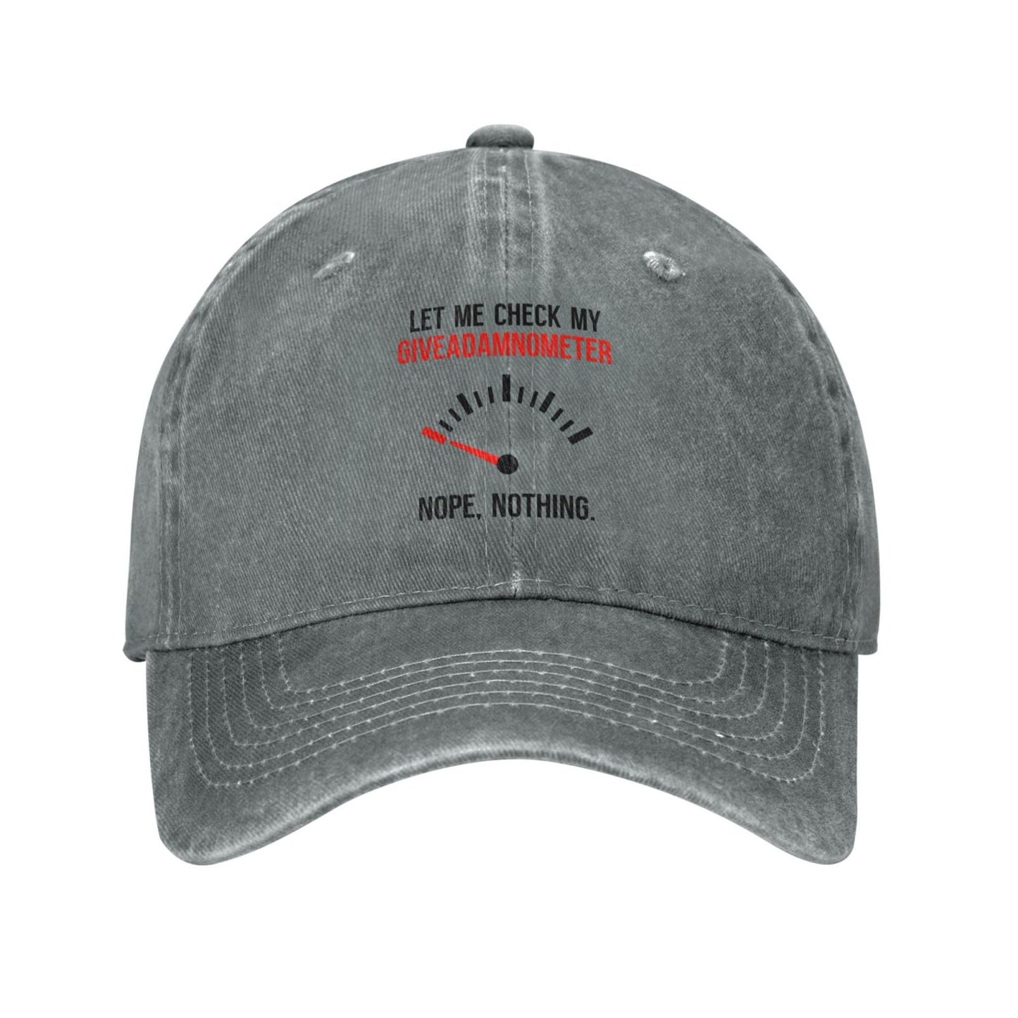LET ME CHECK MY GIVEADAMNOMETER NOPE NOTHING Printing unisex baseball cap adjustable hats Outdoor leisure hat trucker cap