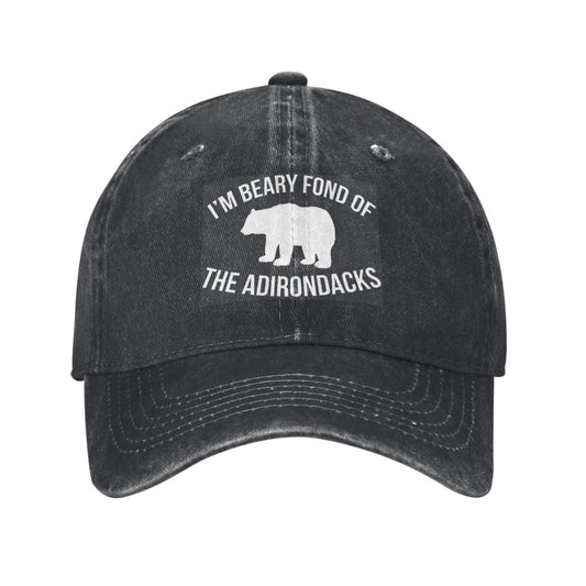 I'M BEARY FOND OF THE ADIRONDACKS Printed unisex baseball cap adjustable cap outdoor sun hats trucker hat