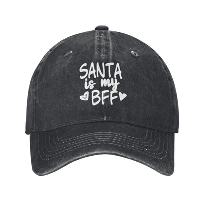 SANTA IS MY BFF Printed unisex baseball cap adjustable cap outdoor sun hats trucker hat