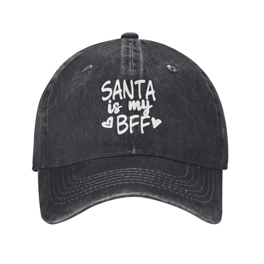 SANTA IS MY BFF Printed unisex baseball cap adjustable cap outdoor sun hats trucker hat