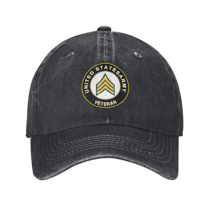 US Army Sergeant E-5 Veteran Printed unisex baseball cap adjustable cap outdoor sun hats trucker hat