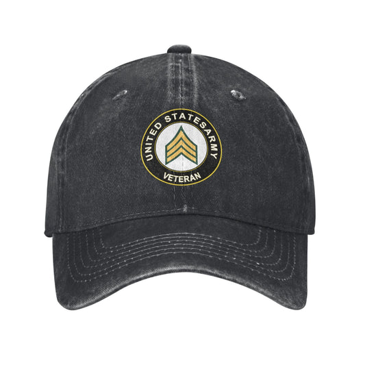 US Army Sergeant E-5 Veteran Printed unisex baseball cap adjustable cap outdoor sun hats trucker hat