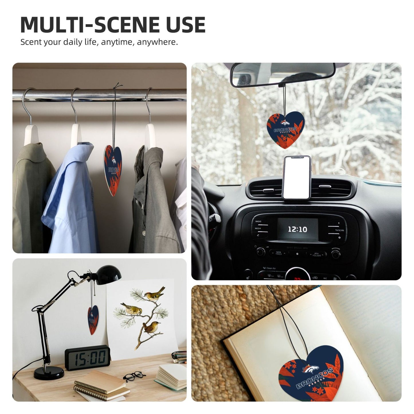 4pcs- Denver Broncos car aromatherapy tablets Car Air Fresheners Cards Set