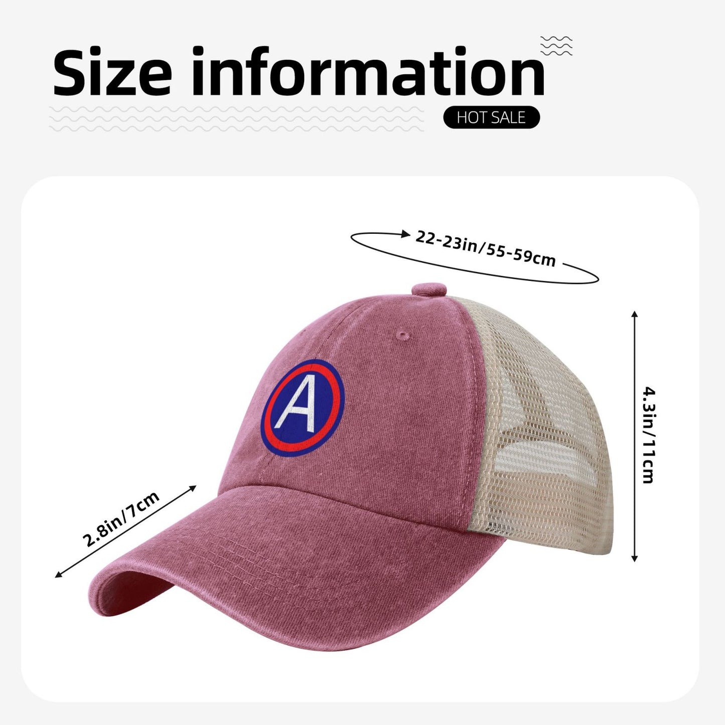 United States Army Central CSIB Printed unisex baseball cap adjustable grid baseball cap veteran gift