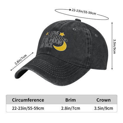 Love My Grandma TO THE MOON AND BACK Printed unisex baseball cap adjustable cap outdoor hats trucker gift hat