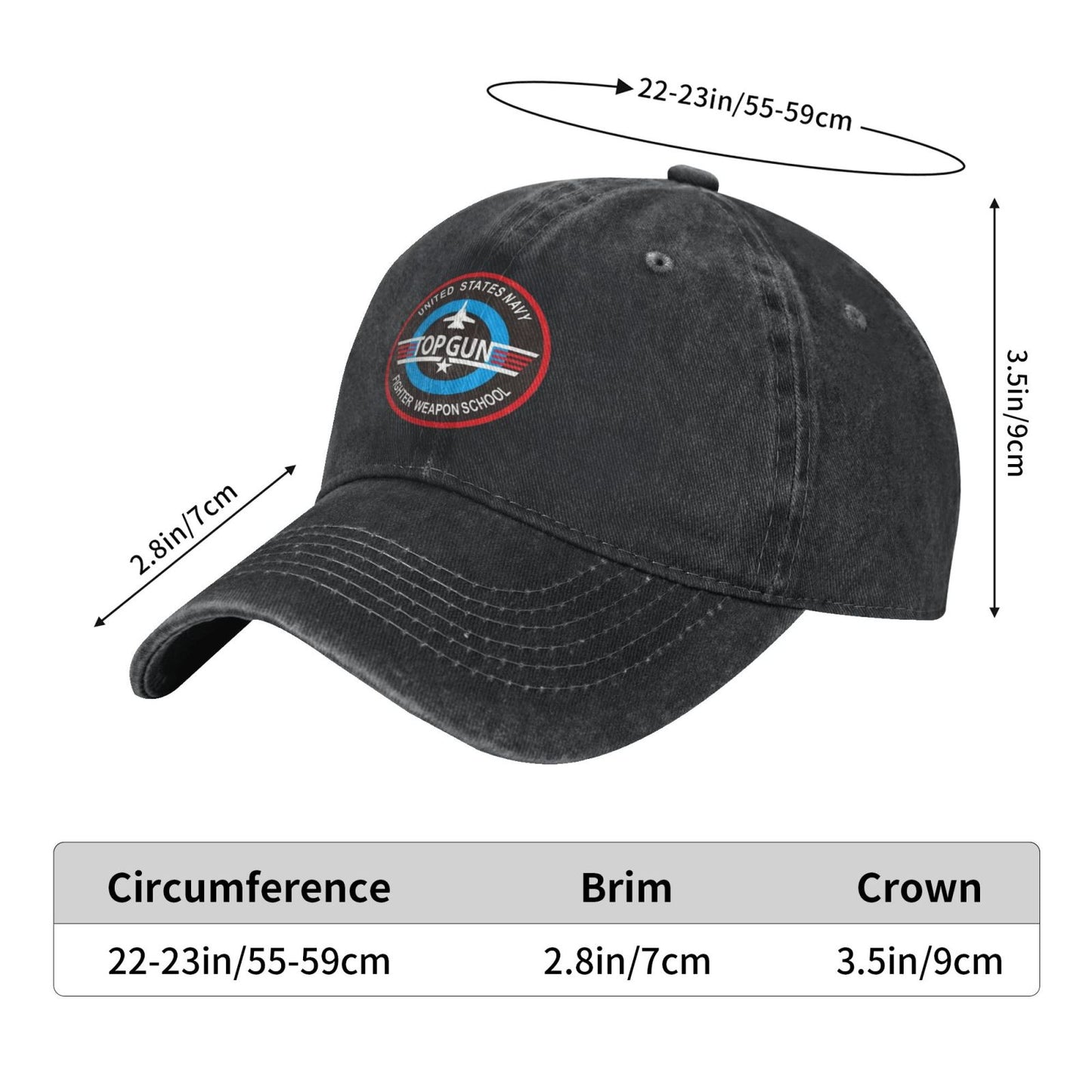 TOPGUN, United States Naval Fighter Weapons School Printed unisex baseball cap outdoor hats adjustable cap trucker gift hat