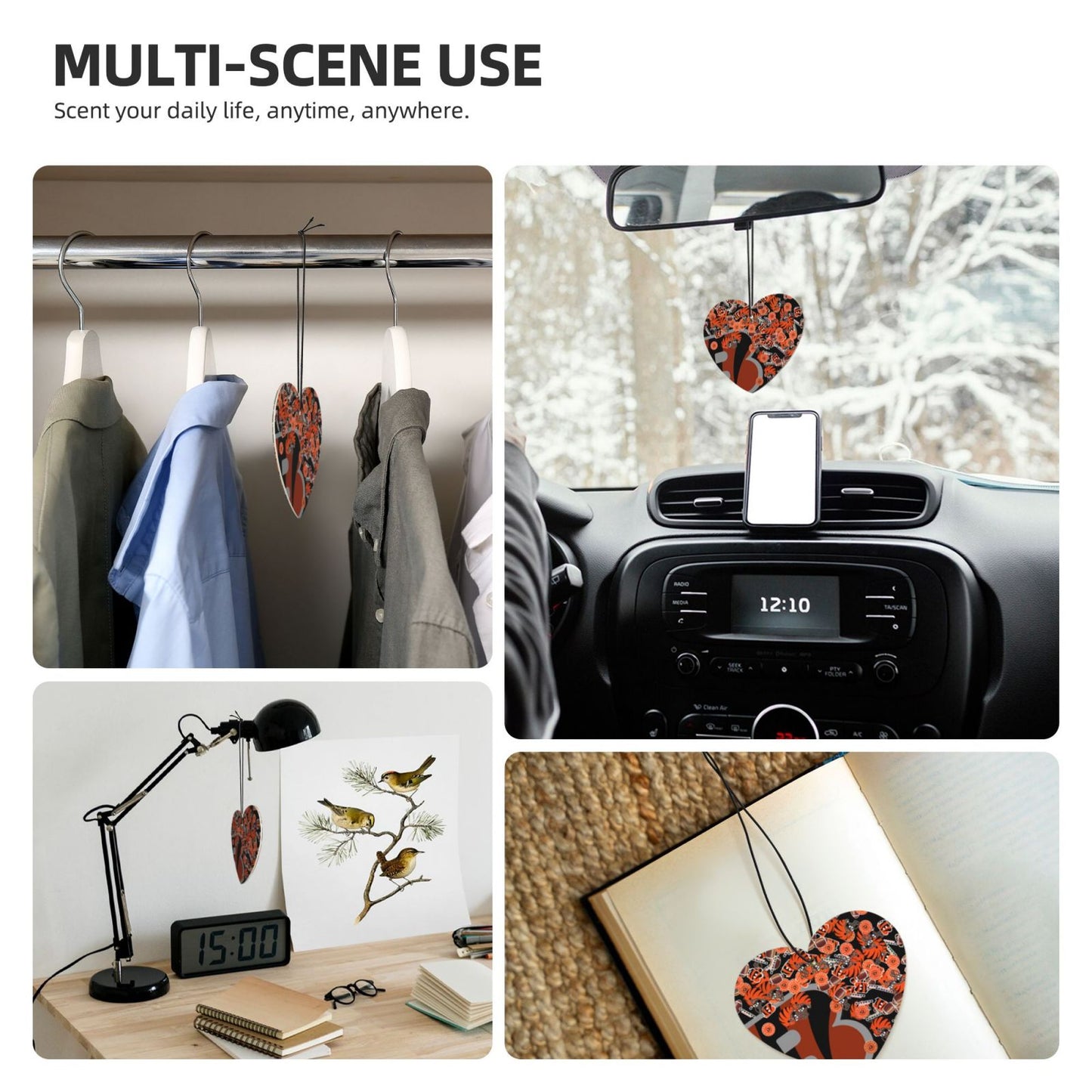 4-pcs Cincinnati Bengals Car Air Fresheners Cards Set car aromatherapy tablets