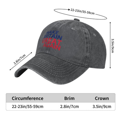 Sticker MAKE BRITAIN GREAT AGAIN Printed unisex baseball cap adjustable cap outdoor trucker hat veterans Gifts