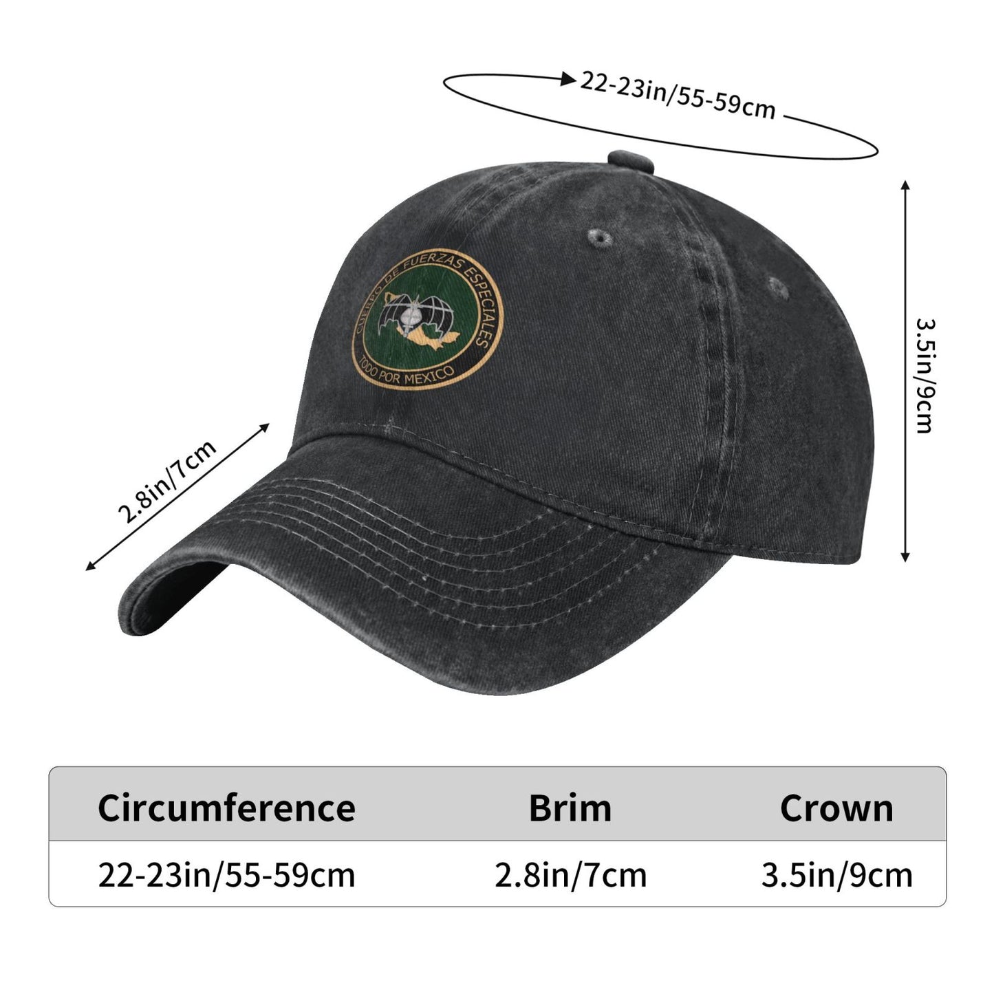 Cuerpo De Fuerzas Especiales De Mexico Printed unisex baseball cap adjustable cap outdoor sun hats trucker hat