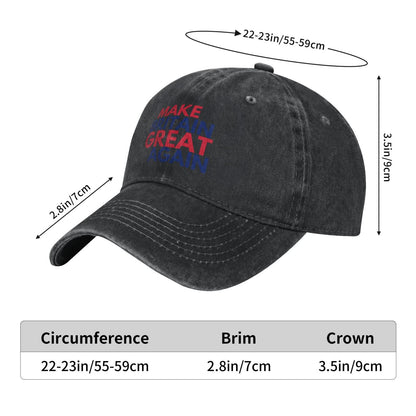 MAKE BRITAIN GREAT AGAIN Sticker Printed unisex baseball cap adjustable cap outdoor trucker hat veterans Gifts