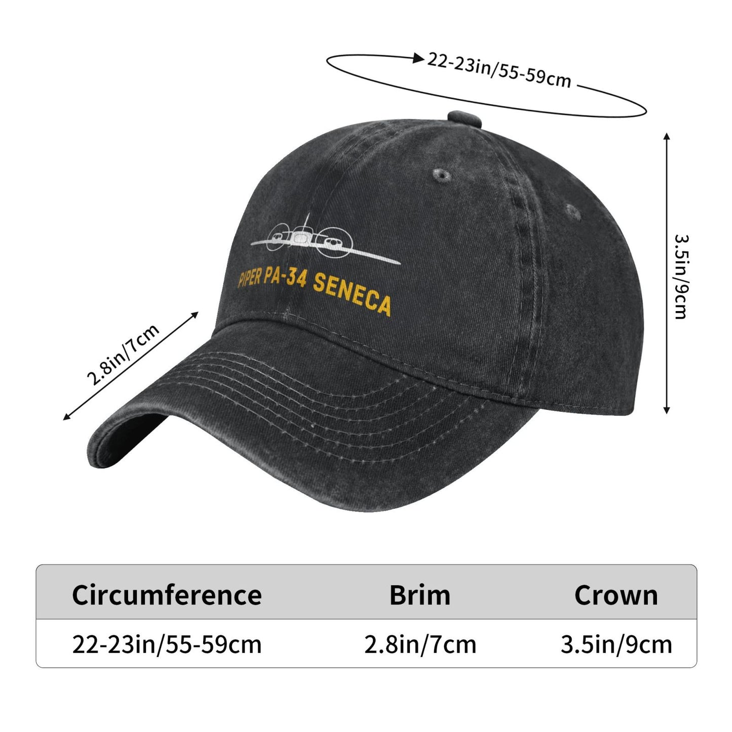 Piper PA-34 Seneca Printing unisex baseball cap adjustable hats Outdoor leisure hat veteran gift