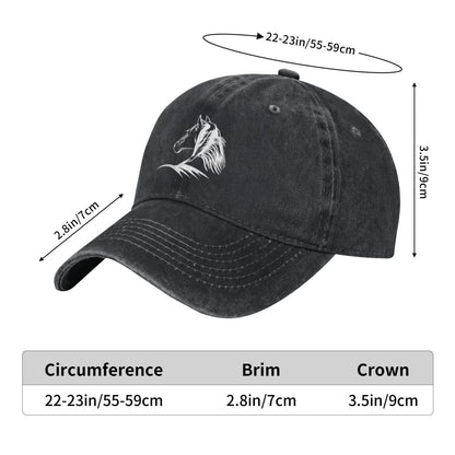 Horse Distressed Printed unisex baseball cap adjustable cap outdoor trucker hat veterans Gifts
