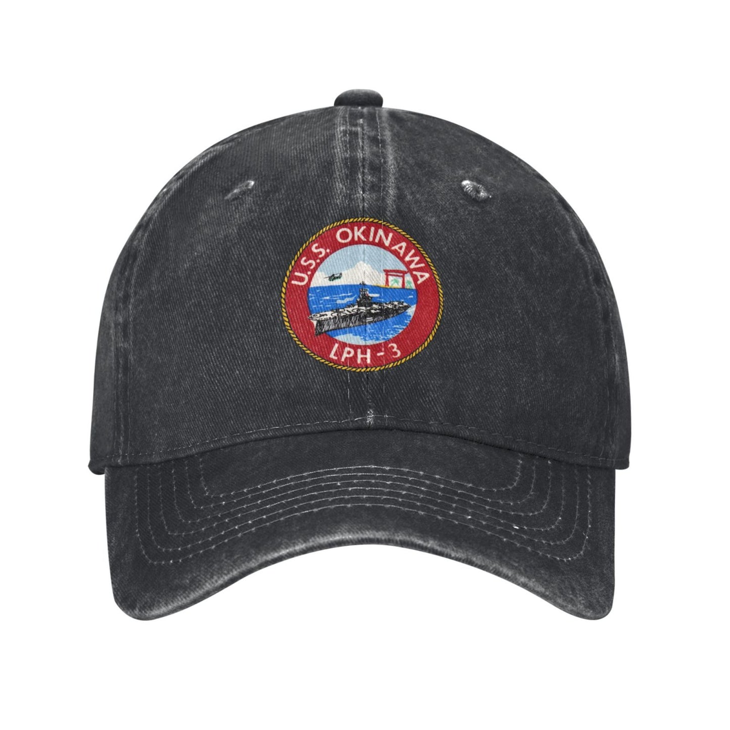 LPH-3-USS-Okinawa-crest-2 Printed unisex baseball cap outdoor hats adjustable cap trucker gift hat