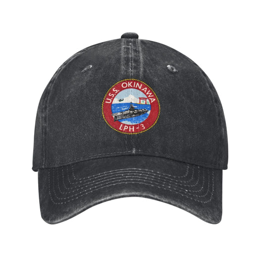 LPH-3-USS-Okinawa-crest-2 Printed unisex baseball cap outdoor hats adjustable cap trucker gift hat