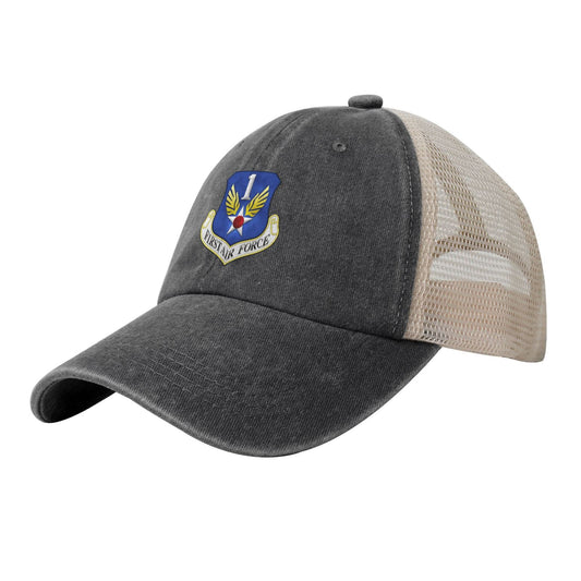 First Air Force-Emblem Printed unisex baseball cap adjustable grid baseball cap veteran gift