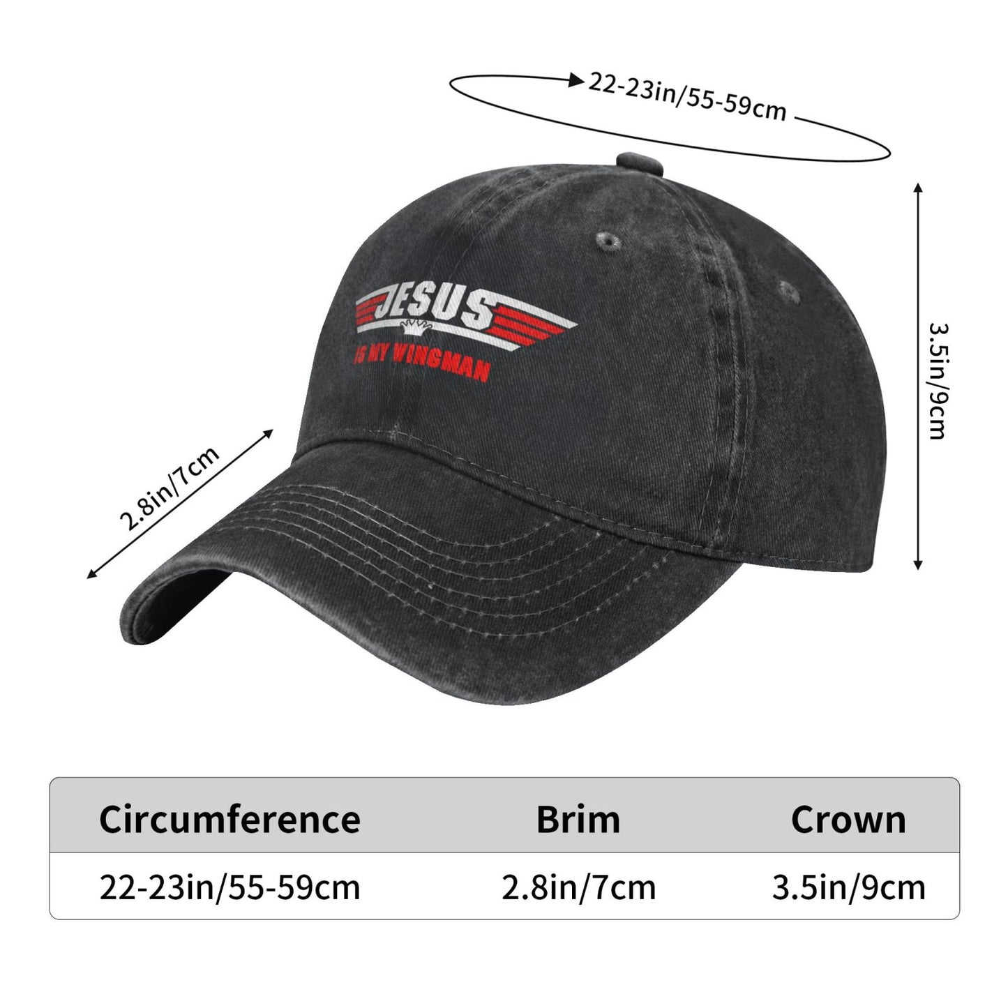 Jesus Christ IS My Wingman Printed unisex baseball cap adjustable cap outdoor sun hats trucker hat