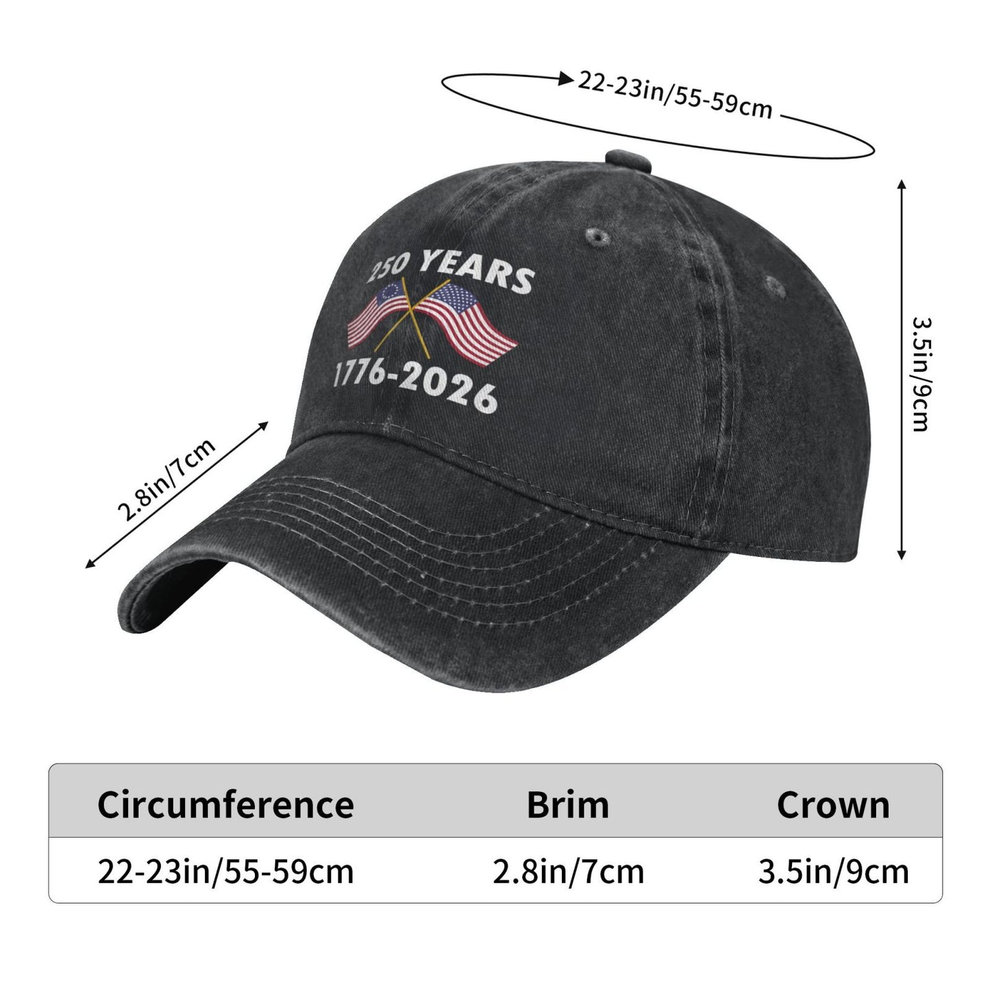 America Flag 250 Years Printed unisex baseball cap outdoor hats adjustable cap trucker gift hat