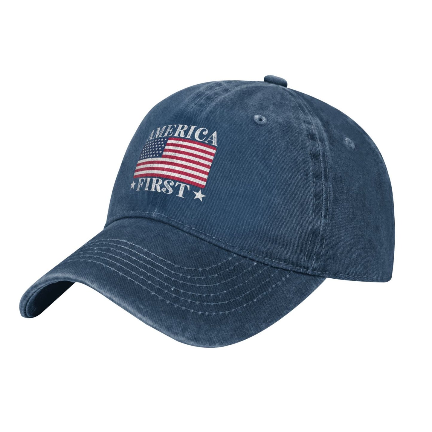 USA flag AMERICA FIRST Printed unisex baseball cap adjustable cap outdoor sunshade trucker hat