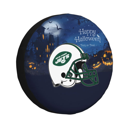 New York Jets printed car tire cover Happy Halloween printed tire dust cover