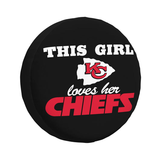 Kansas City Chiefs Printing wheel dust cover black background car tire cover