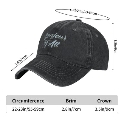 Bonjour Y'All Printed unisex baseball cap adjustable cap outdoor sun hats trucker hat