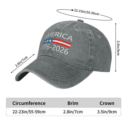 America 1776–2026 Printed unisex baseball cap outdoor hats adjustable cap trucker gift hat