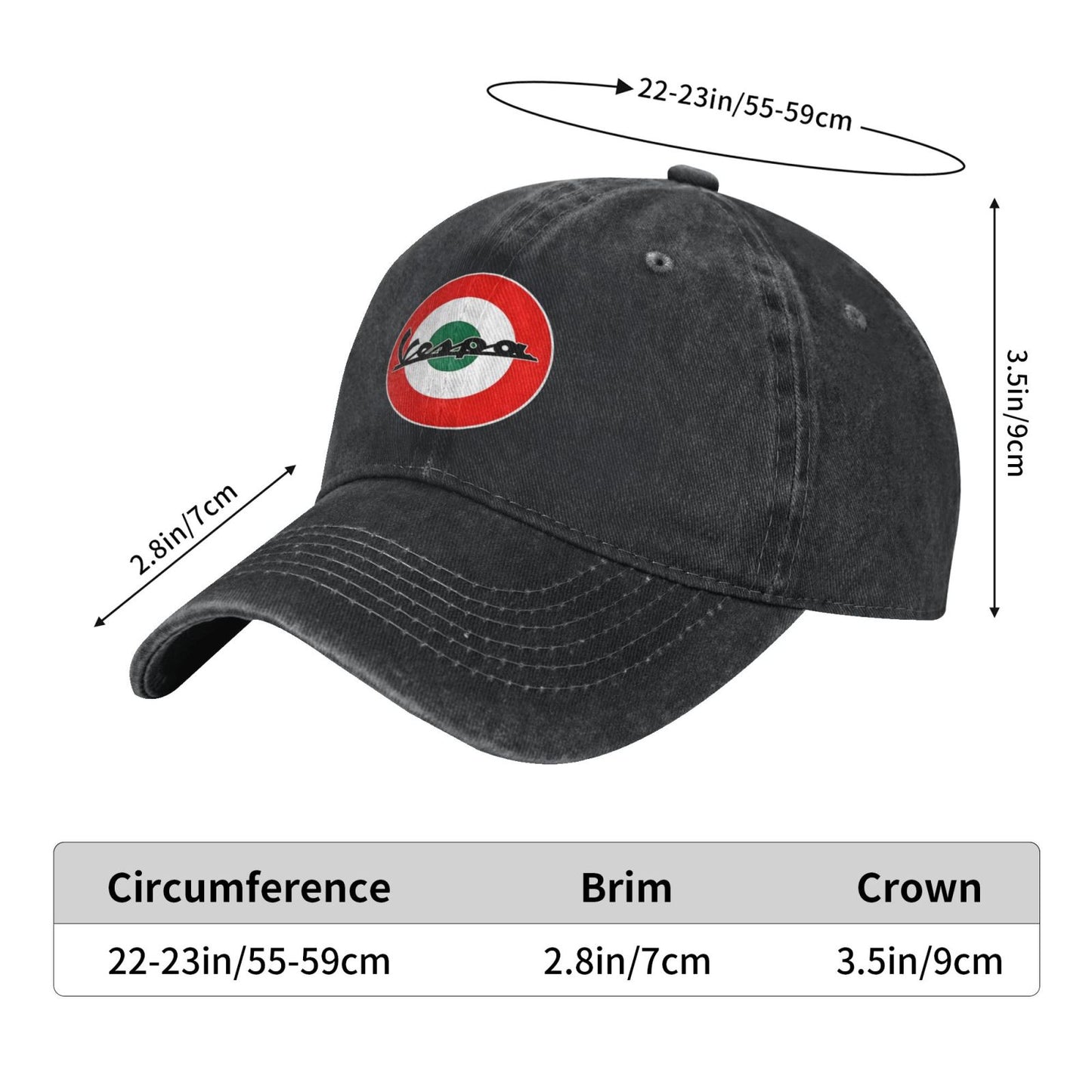VESPA ITALIAN TARGET Printed unisex baseball cap adjustable cap outdoor sun hats trucker hat