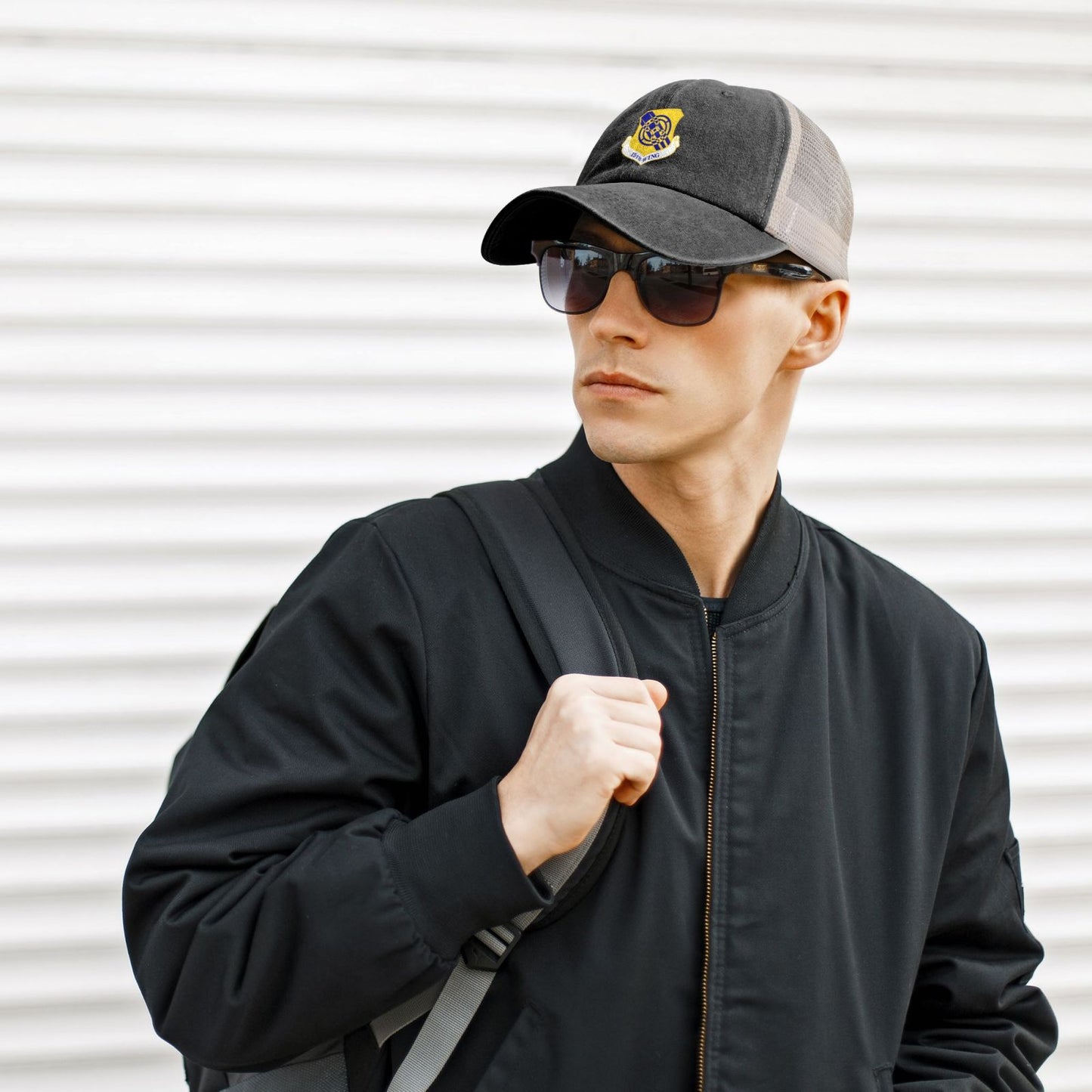 15th Wing Printed unisex baseball cap adjustable grid baseball cap veteran gift